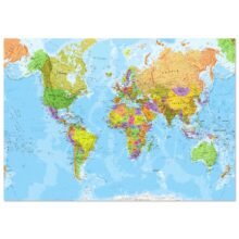 Very Detailed World Political & Physical Map – Premium Wall Map Very Detailed World Political & Physical Map – Premium Wall Map