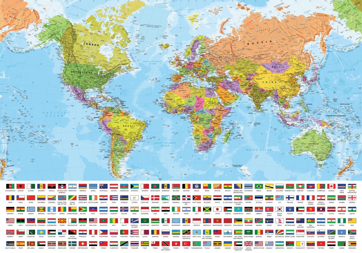 Very Detailed World Political & Physical Map – Premium Wall Map Very Detailed World Political & Physical Map – Premium Wall Map