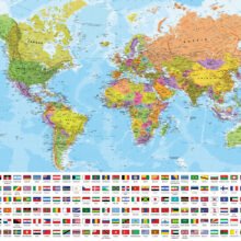 Very Detailed World Political & Physical Map – Premium Wall Map Very Detailed World Political & Physical Map – Premium Wall Map