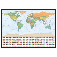 Very Detailed World Political Map with Country Flags and Capitals Premium Wall Map Very Detailed World Political Map with Country Flags and Capitals Premium Wall Map