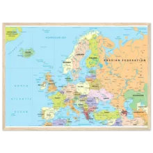 Political map of Europe showing countries, capitals, borders, and major cities. Political map of Europe showing countries, capitals, borders, and major cities.