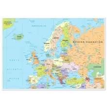 Political map of Europe showing countries, capitals, borders, and major cities. Political map of Europe showing countries, capitals, borders, and major cities.