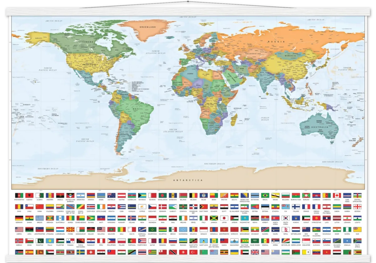 Very Detailed World Political Map with Country Flags and Capitals Premium Wall Map Very Detailed World Political Map with Country Flags and Capitals Premium Wall Map