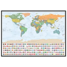 Very Detailed World Political Map with Country Flags and Capitals Premium Wall Map Very Detailed World Political Map with Country Flags and Capitals Premium Wall Map