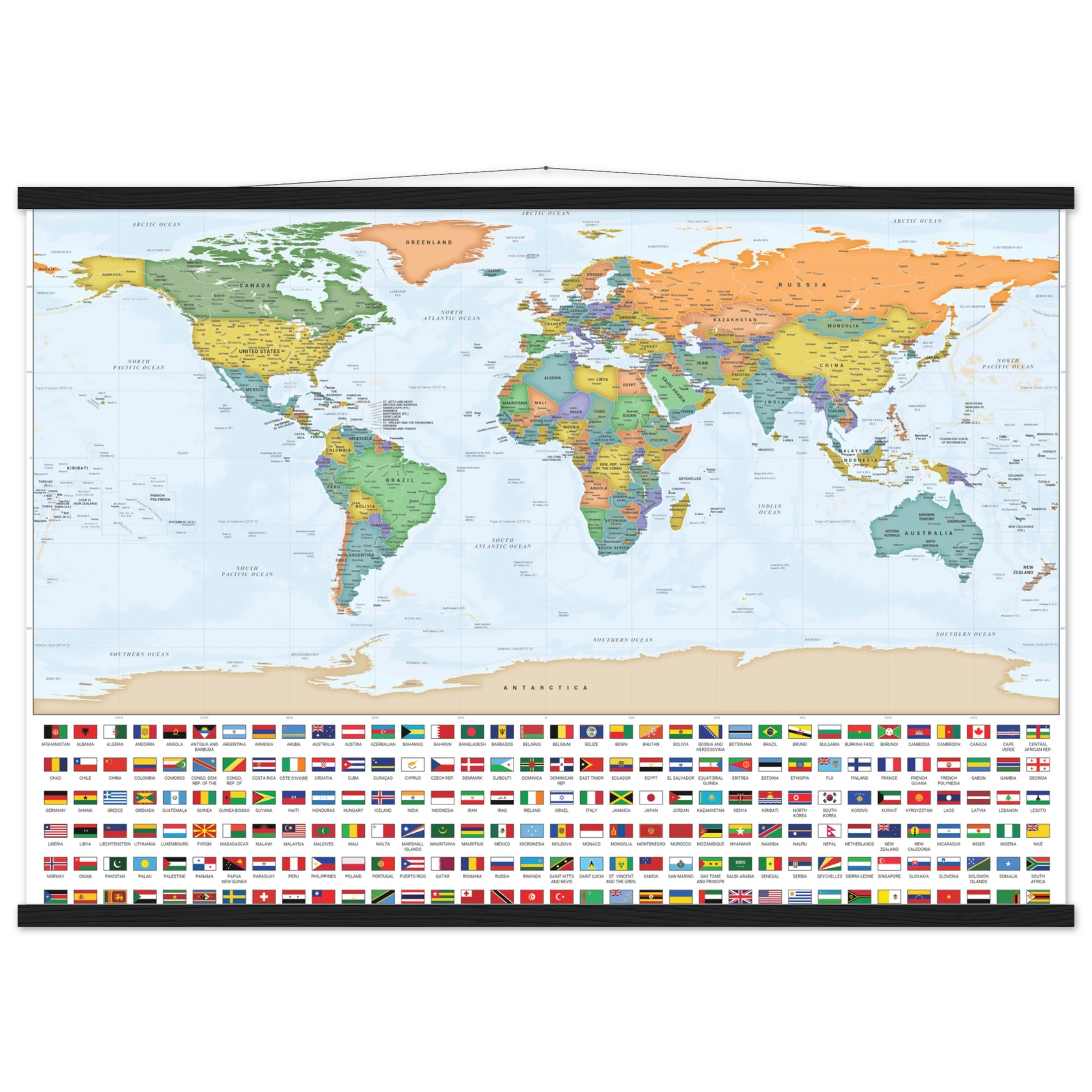 Very Detailed World Political Map with Country Flags and Capitals Premium Wall Map Very Detailed World Political Map with Country Flags and Capitals Premium Wall Map