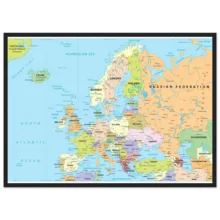 Political map of Europe showing countries, capitals, borders, and major cities. Political map of Europe showing countries, capitals, borders, and major cities.