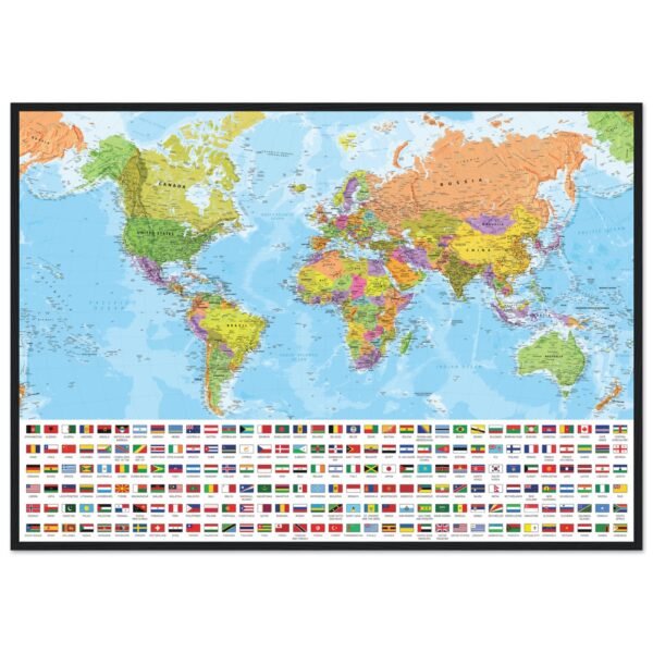 Very Detailed World Political & Physical Map – Premium Wall Map