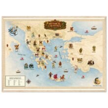Mythical Creatures of Ancient Greece Map – Illustrated Greek Mythology