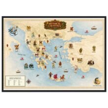 Mythical Creatures of Ancient Greece Map – Illustrated Greek Mythology