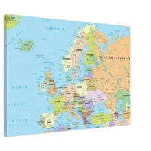 Political map of Europe showing countries, capitals, borders, and major cities. Political map of Europe showing countries, capitals, borders, and major cities.