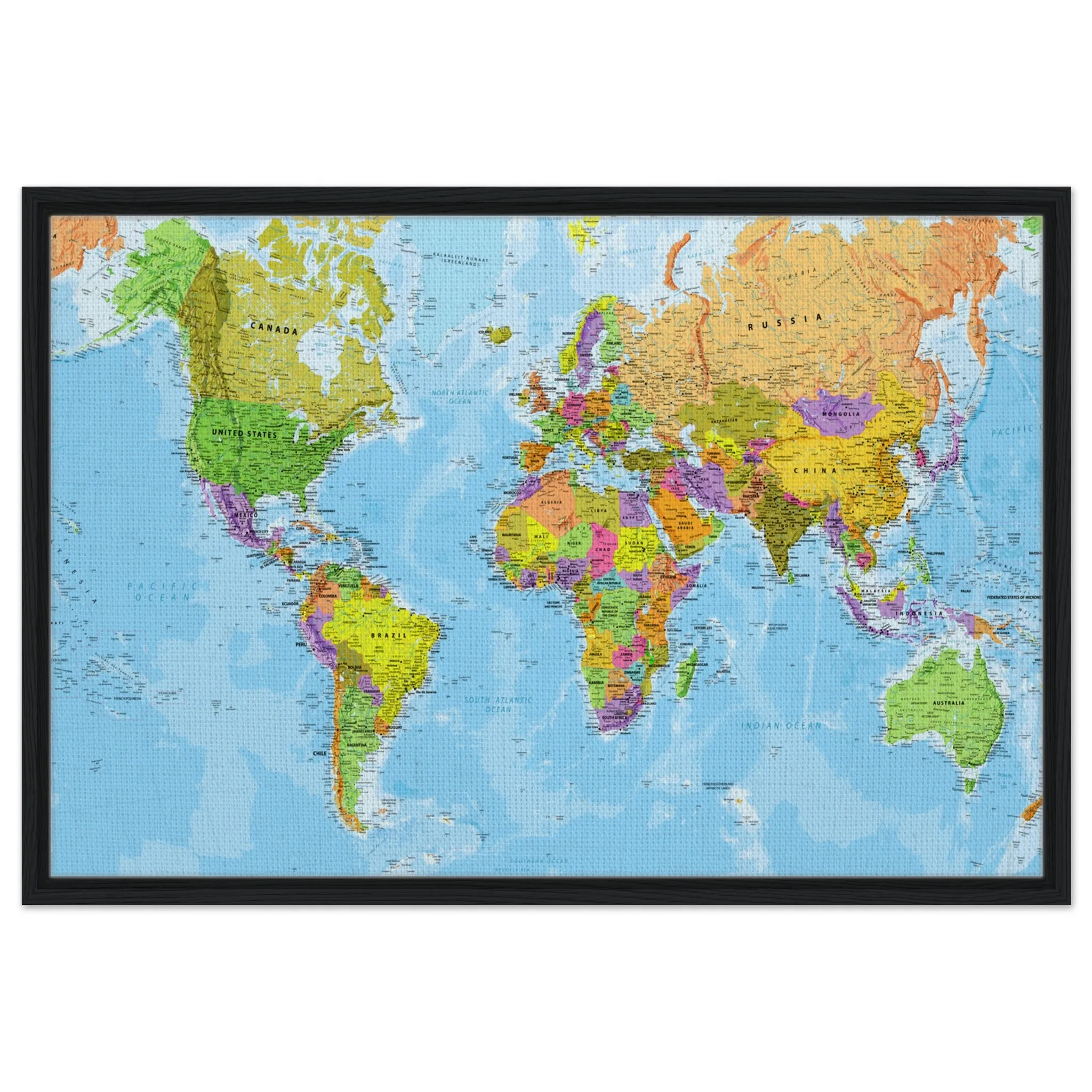 Very Detailed World Political & Physical Map – Premium Wall Map Very Detailed World Political & Physical Map – Premium Wall Map