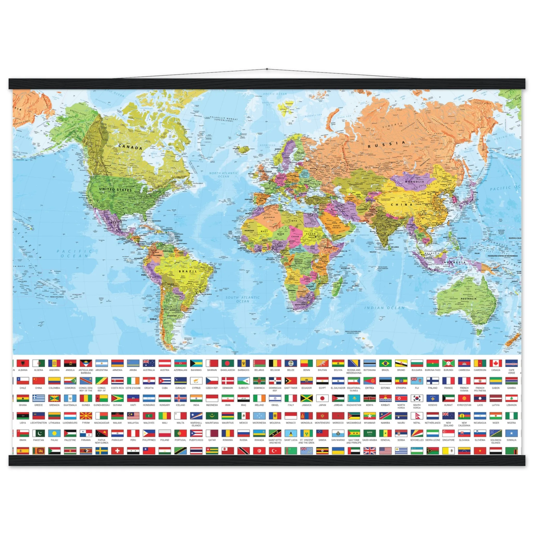 Very Detailed World Political & Physical Map – Premium Wall Map Very Detailed World Political & Physical Map – Premium Wall Map