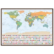Very Detailed World Political Map with Country Flags and Capitals Premium Wall Map Very Detailed World Political Map with Country Flags and Capitals Premium Wall Map