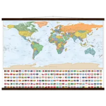 Very Detailed World Political Map with Country Flags and Capitals Premium Wall Map Very Detailed World Political Map with Country Flags and Capitals Premium Wall Map