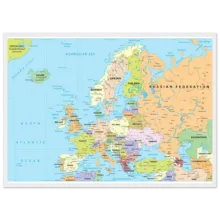 Political map of Europe showing countries, capitals, borders, and major cities. Political map of Europe showing countries, capitals, borders, and major cities.