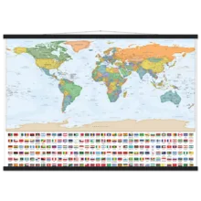 Very Detailed World Political Map with Country Flags and Capitals Premium Wall Map Very Detailed World Political Map with Country Flags and Capitals Premium Wall Map