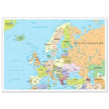 Political map of Europe showing countries, capitals, borders, and major cities. Political map of Europe showing countries, capitals, borders, and major cities.