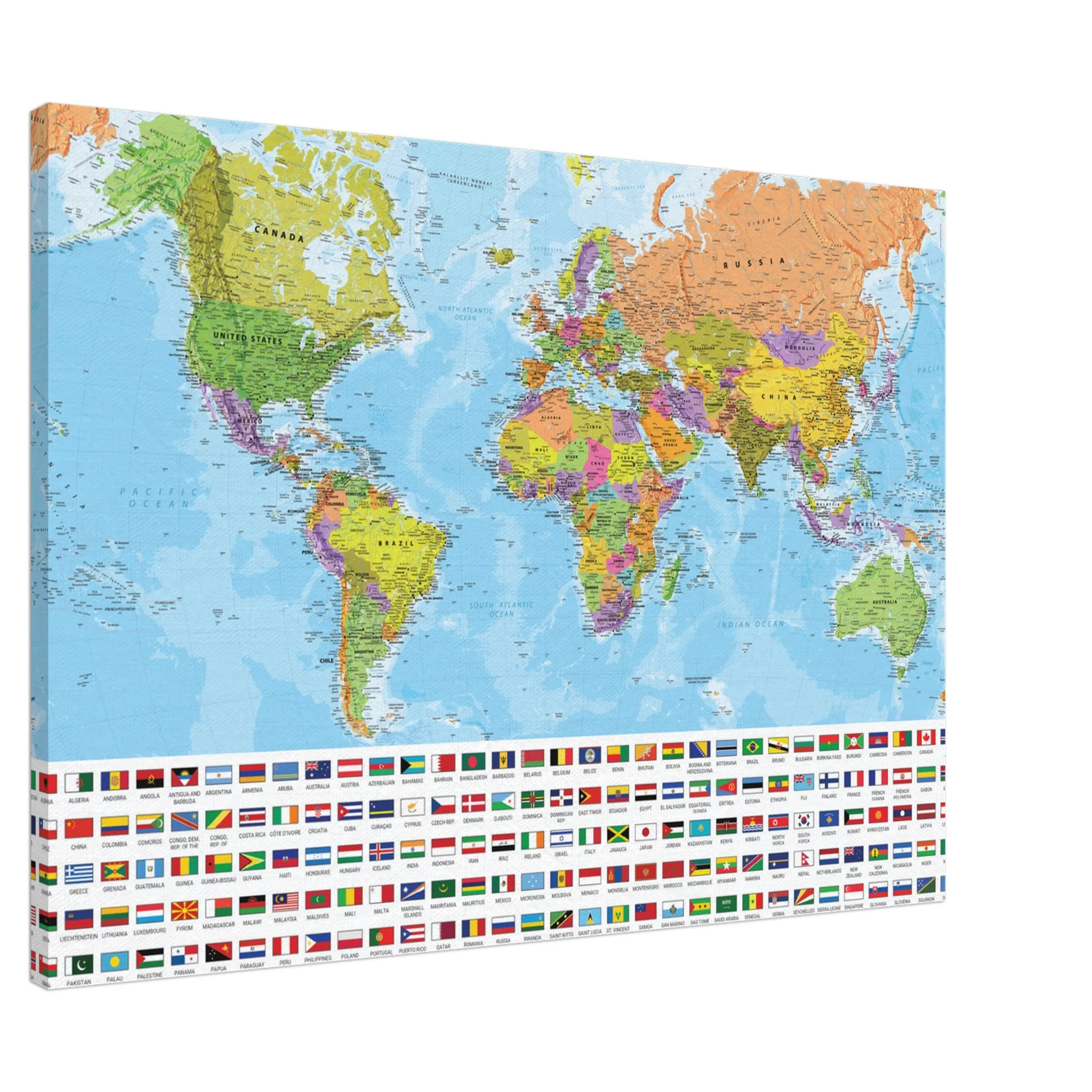 Very Detailed World Political & Physical Map – Premium Wall Map Very Detailed World Political & Physical Map – Premium Wall Map