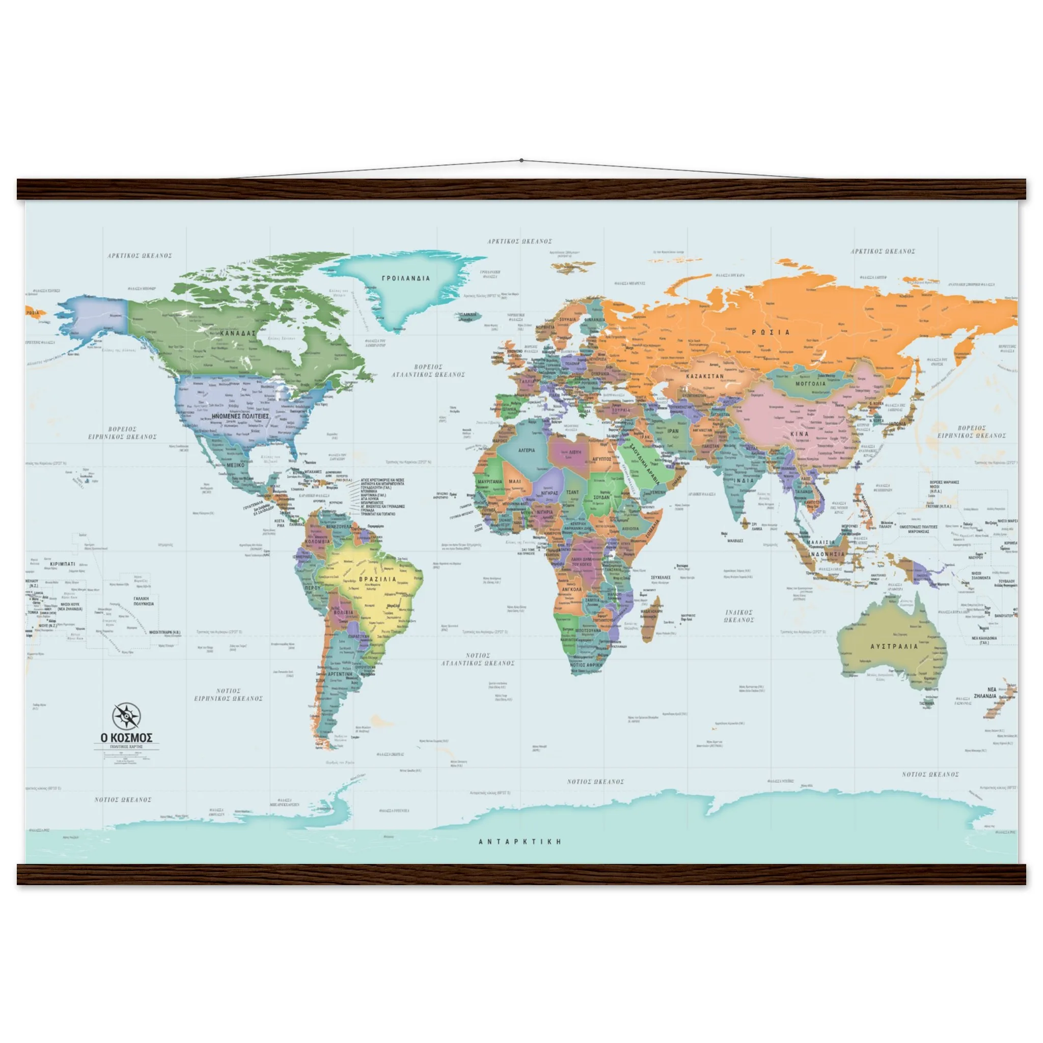 World Map in Greek | Detailed Political & Physical Map