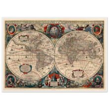 Hendrik Hondius World Map 1630 | Antique Vintage Map Wall Art Hendrik Hondius World Map 1630 | Antique Vintage Map Wall Art