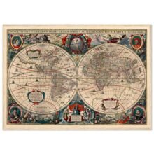 Hendrik Hondius World Map 1630 | Antique Vintage Map Wall Art Hendrik Hondius World Map 1630 | Antique Vintage Map Wall Art