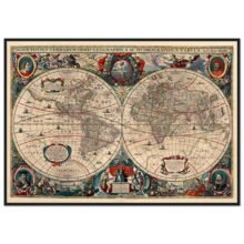 Hendrik Hondius World Map 1630 | Antique Vintage Map Wall Art