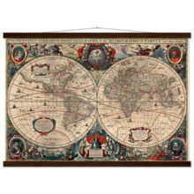 Hendrik Hondius World Map 1630 | Antique Vintage Map Wall Art Hendrik Hondius World Map 1630 | Antique Vintage Map Wall Art