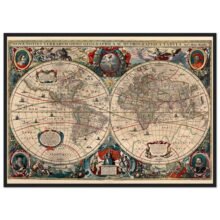 Hendrik Hondius World Map 1630 | Antique Vintage Map Wall Art