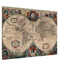 Hendrik Hondius World Map 1630 | Antique Vintage Map Wall Art Hendrik Hondius World Map 1630 | Antique Vintage Map Wall Art